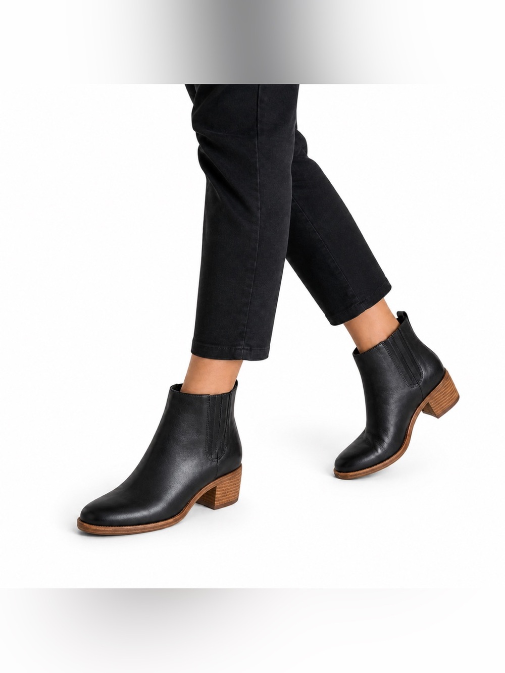 NWOT - Kork-Ease Mindo Black Leather Chelsea Ankle Boots Size 8
